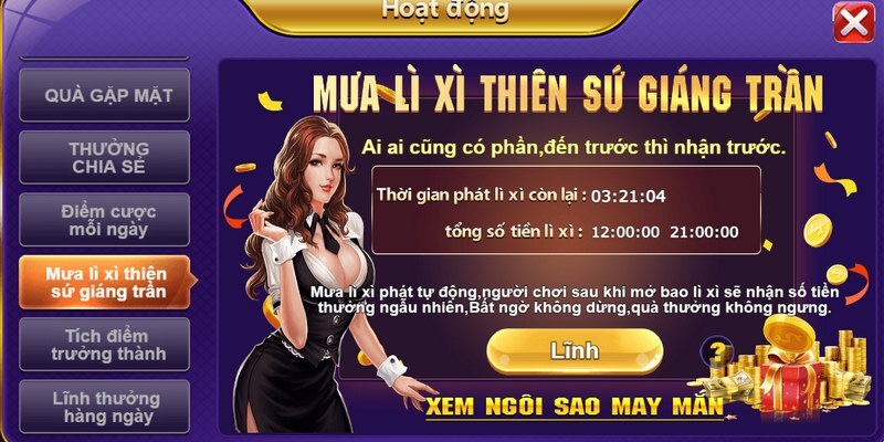 Cách nhận khuyến mãi mưa lì xì thiên sứ giáng trần
